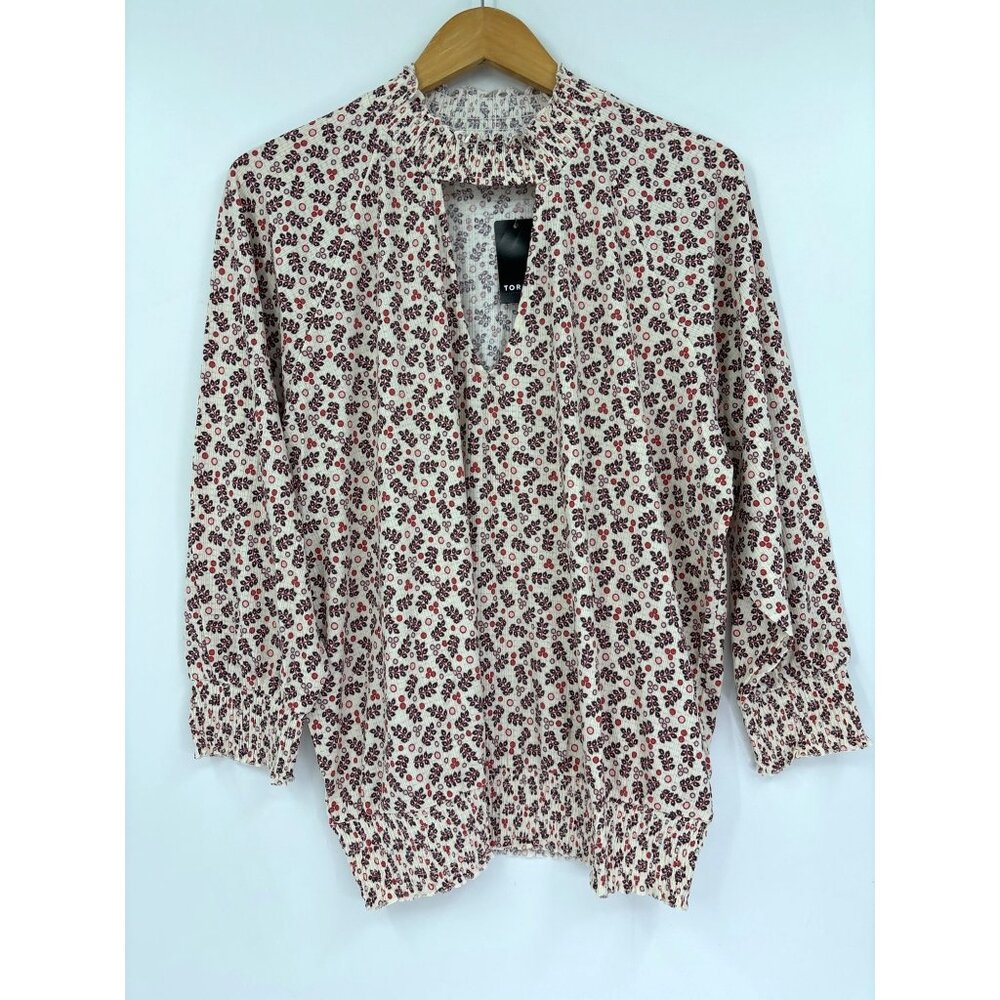 Torrid Ribbed Textured Jersey Choker Neck Smocked Bottom Top Cream 2X NEW - Picture 3 of 7